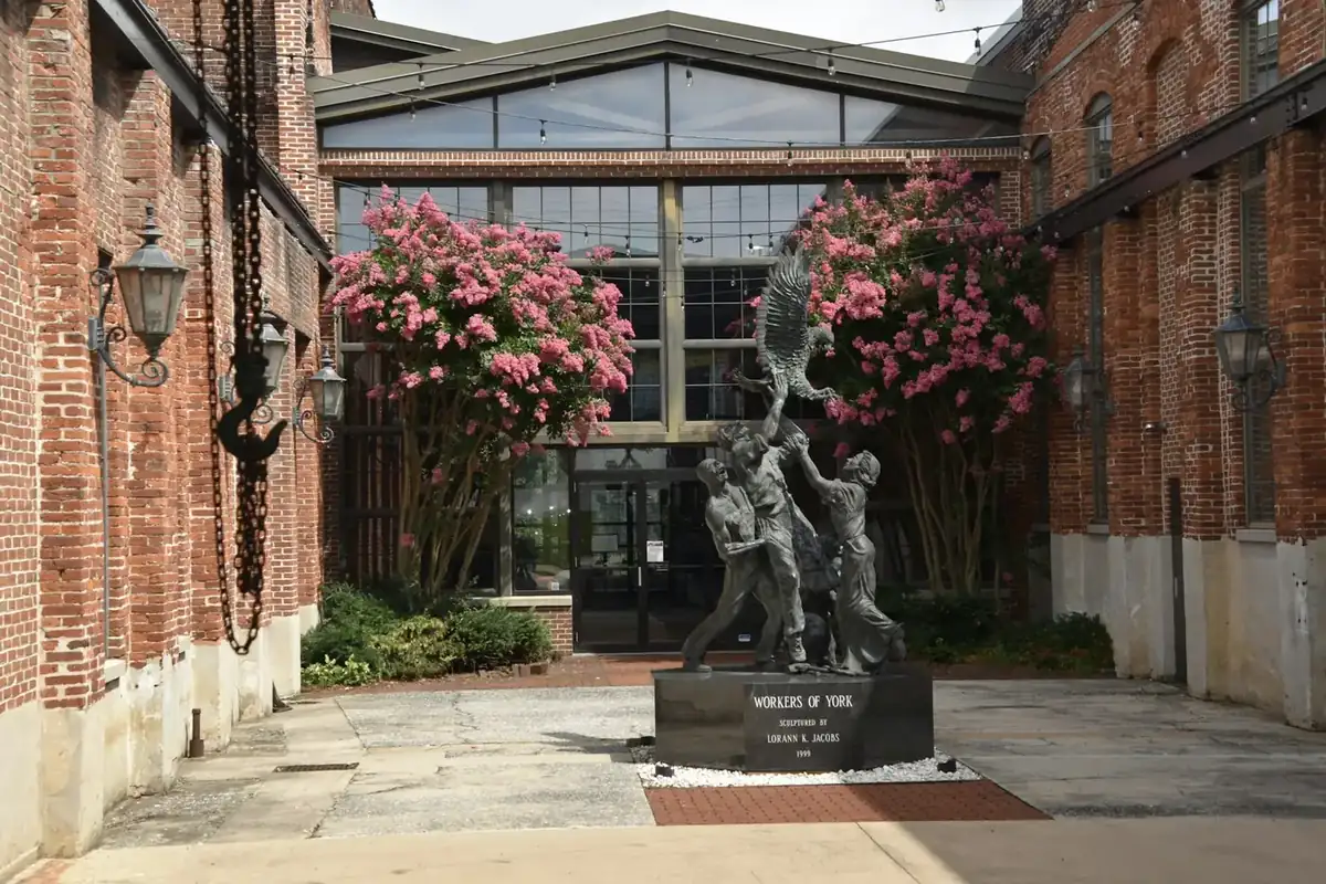 Courtyard of the York Agricultural and Industrial Museum in downtown York, PA